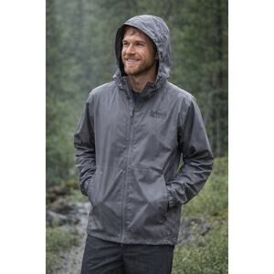 REI Co-Op Men's Gray Hooded Windbreaker Water-Resistant Jacket Size XL Gorpcore